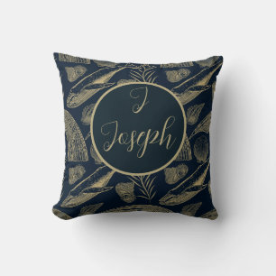 Nautical  Vintage Nursery Blue Whale   Throw Pillow