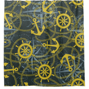 Nautical vintage pattern, anchor and map.