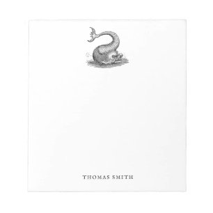 Nautical Vintage Sea Monster Fish Boat Personal Notepad