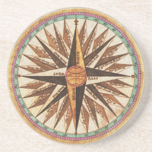 Nautical Vintage Ship’s Compass Navigator Sailin Coaster