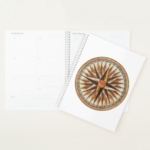 Nautical Vintage Ship’s Compass Navigator Sailing Planner