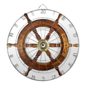 Nautical Vintage Ship Wheel Wooden Helm Dart Board