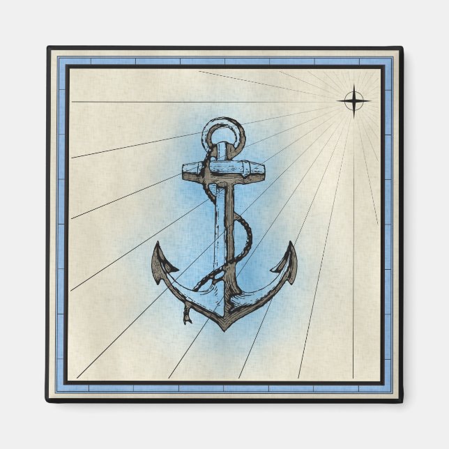 Nautical Vintage Style Anchor Magnet (Front)