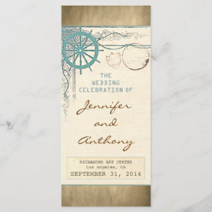 nautical vintage wedding programs