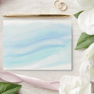 Nautical Watercolor Blue White Painted Envelope