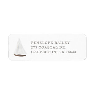 Nautical Watercolor Sailboat Return Address Label