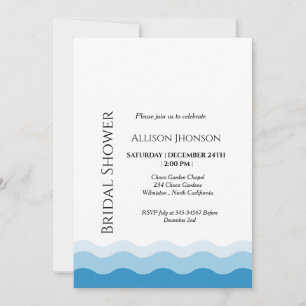 Nautical wave bridal shower  invitation