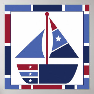 Nautical Wave Nursery Poster