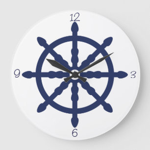 Nautical Wave Nursery Wheel Large Clock