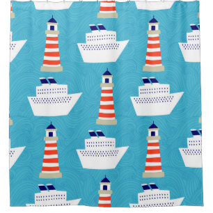 Nautical Waves: Lighthouse Cruiser Pattern.