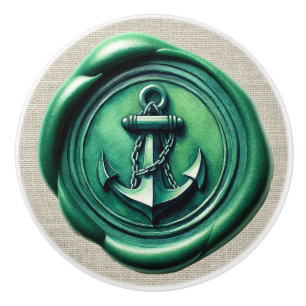 Nautical Wax Stamp Image Beach Drawer Knobs