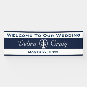 Nautical Wedding Banner -  2.5' x 8'