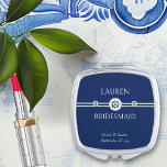 Nautical Wedding Bridal Party Gift Bridesmaid Compact Mirror<br><div class="desc">Bridal party gift compact mirror with nautical theme to personalize for each of the members in your bridal party. The custom text includes your guest name, role or relation and, the name of the bride and groom and their wedding date. If you want to venture into the design tool, you...</div>