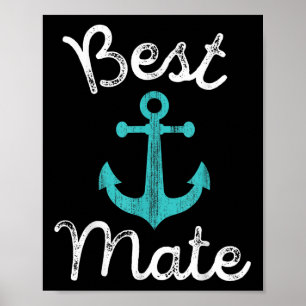 Nautical Wedding Bride Grooms Man & Groomsmen Poster