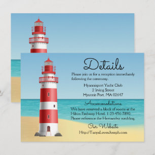 Nautical Wedding Details Lighthouse Beach Summer Invitation