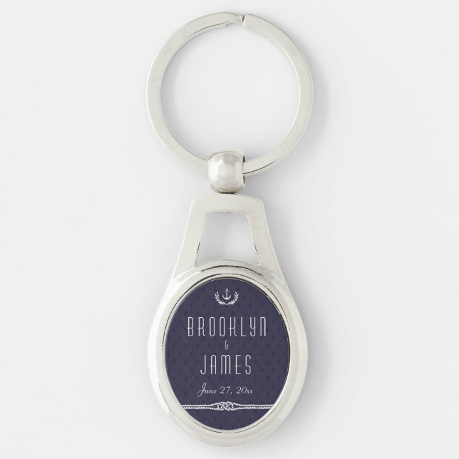 Nautical Wedding Favours Metal Keychain Anchors (Front)