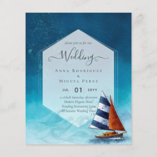 Nautical Wedding Invitation with Sailing Boat Flyer