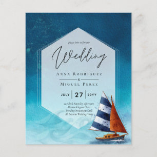 Nautical Wedding Invitation with Sailing Boat Flyer