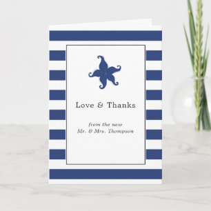 Nautical Wedding Photo Thank You Card