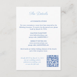 Nautical Wedding QR Code Details Enclosure Card