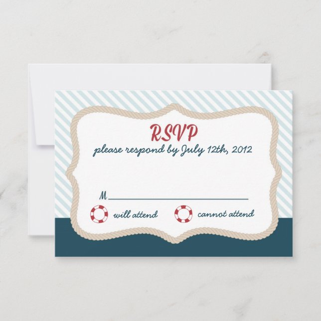 Nautical wedding RSVP (Front)