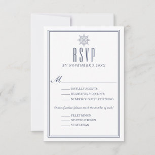 Nautical Wedding RSVP 2 Card