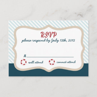 Nautical wedding RSVP Card