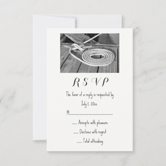 Nautical Wedding RSVP Card (Front)