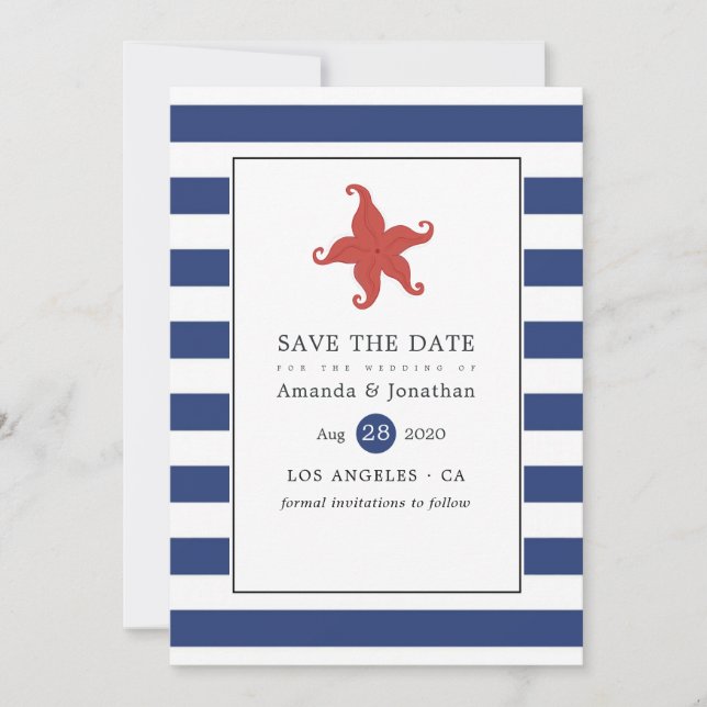 Nautical Wedding Save The Date (Front)