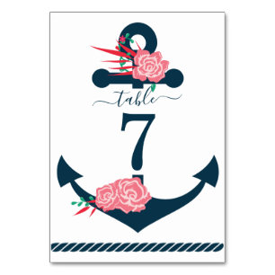 Nautical Wedding Table Number