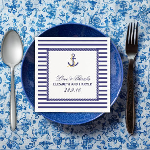 Nautical Wedding Thank You Napkin