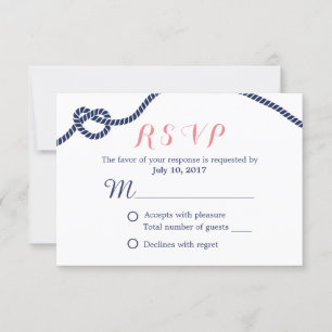 Nautical Wedding Tying the Knot RSVP