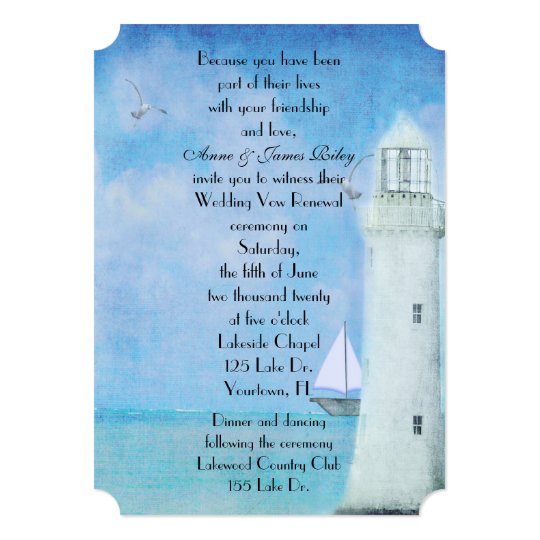 Nautical Wedding Vow Renewal Card