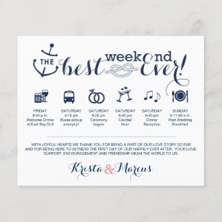 Nautical Wedding Weekend Itinerary
