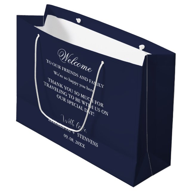 Nautical wedding welcome bag hotel guest bags  (Front Angled)