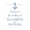 Nautical Wedding Welcome sign, navy blue and white