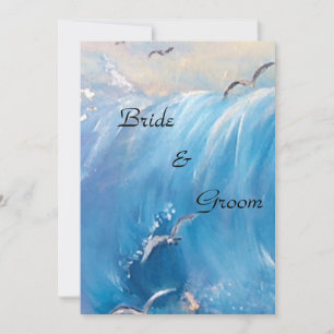     Nautical wedding with wave invitation