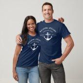 Nautical Welcome Aboard Boat Name Anchor Navy T-Shirt (Unisex)