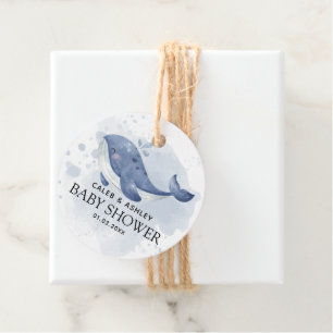 Nautical Whale Baby Shower Thank You Favour Tag