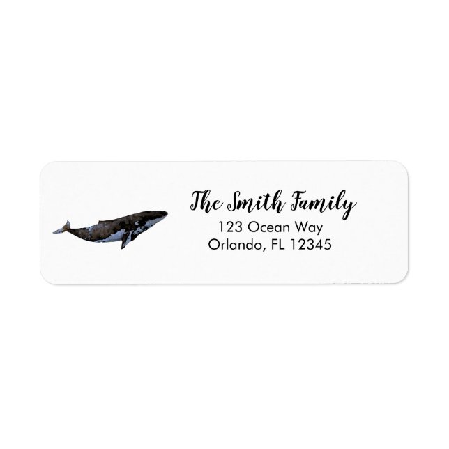 Nautical Whale Painting Return Address (Front)