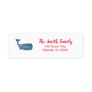 Nautical Whale Painting Return Address