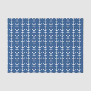 Nautical White Anchors Custom Tissue Paper