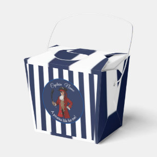 Nautical White Blue Boy Party Pirate  Favor Box
