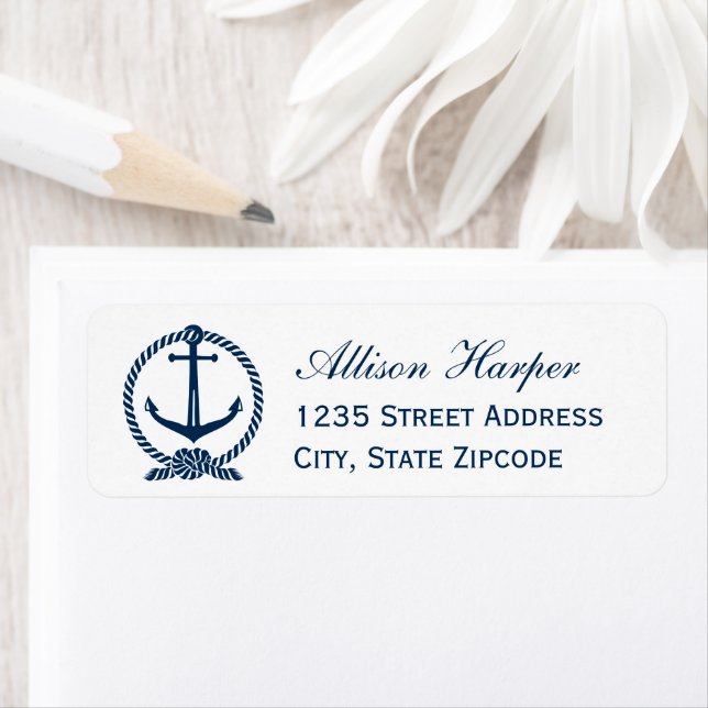 Nautical White Navy Anchor Wedding Address (Insitu)