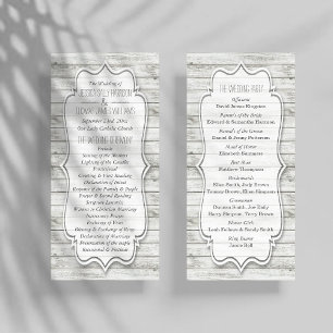 Nautical Whitewashed Wood Beach Wedding Program