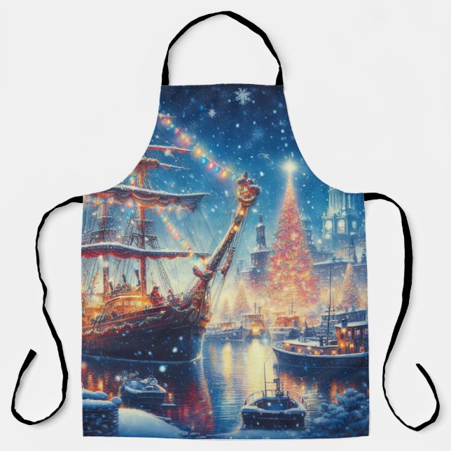 Nautical winter/Christmas harbour  Apron (Front)