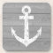 Nautical wooden drink coasters with boat anchor