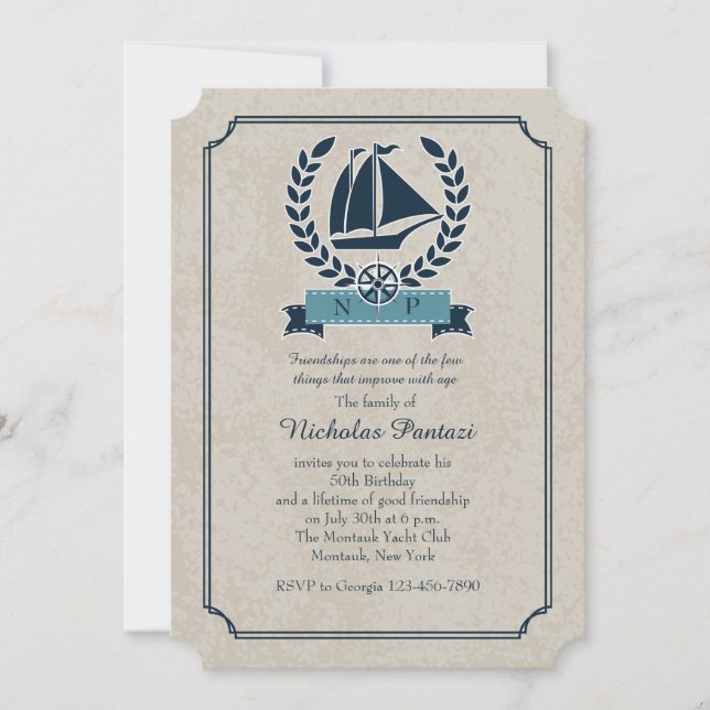 Nautical Wreath Invitation (Front)