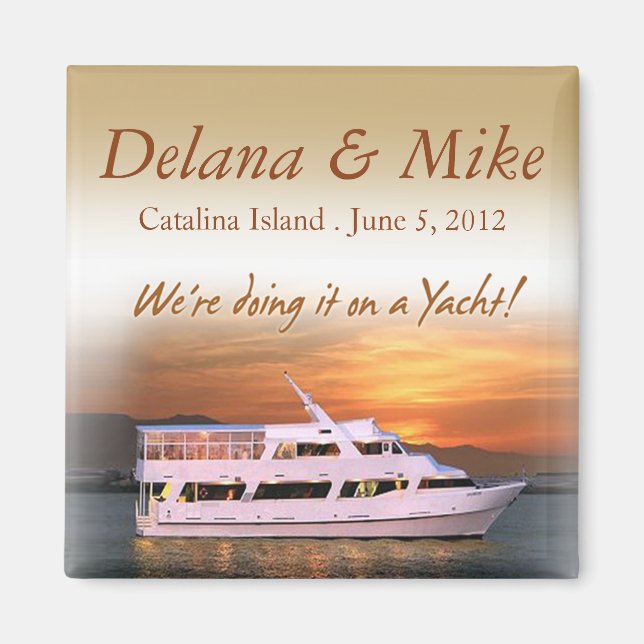 Nautical Yacht Destination Wedding Favour Keepsake Magnet (Front)