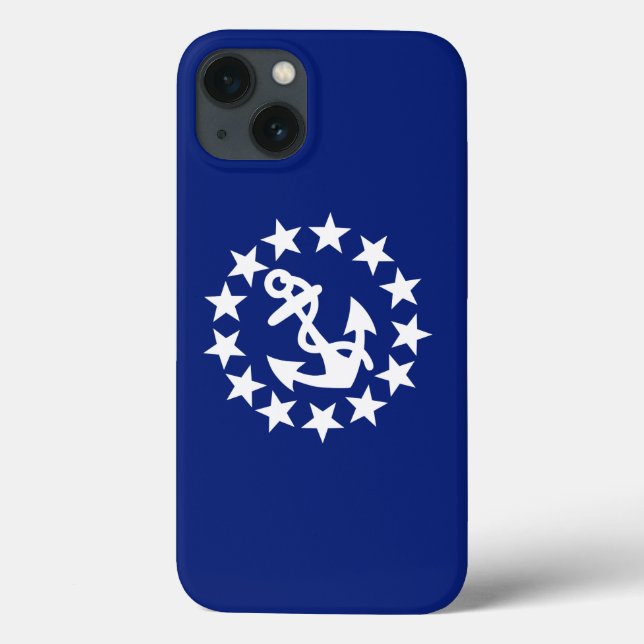 Nautical Yacht Flag Anchor Stars Blue Case-Mate iPhone Case (Back)